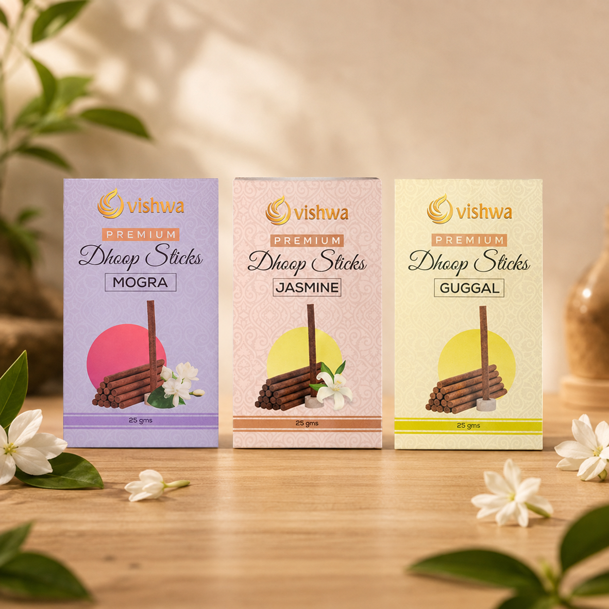 Dhoop Sticks Bundle - Floral - ( Guggal + Mogra + Jasmine ) 2