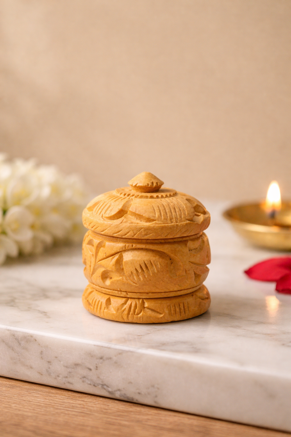  Handcrafted Wooden Sindoor dibbi