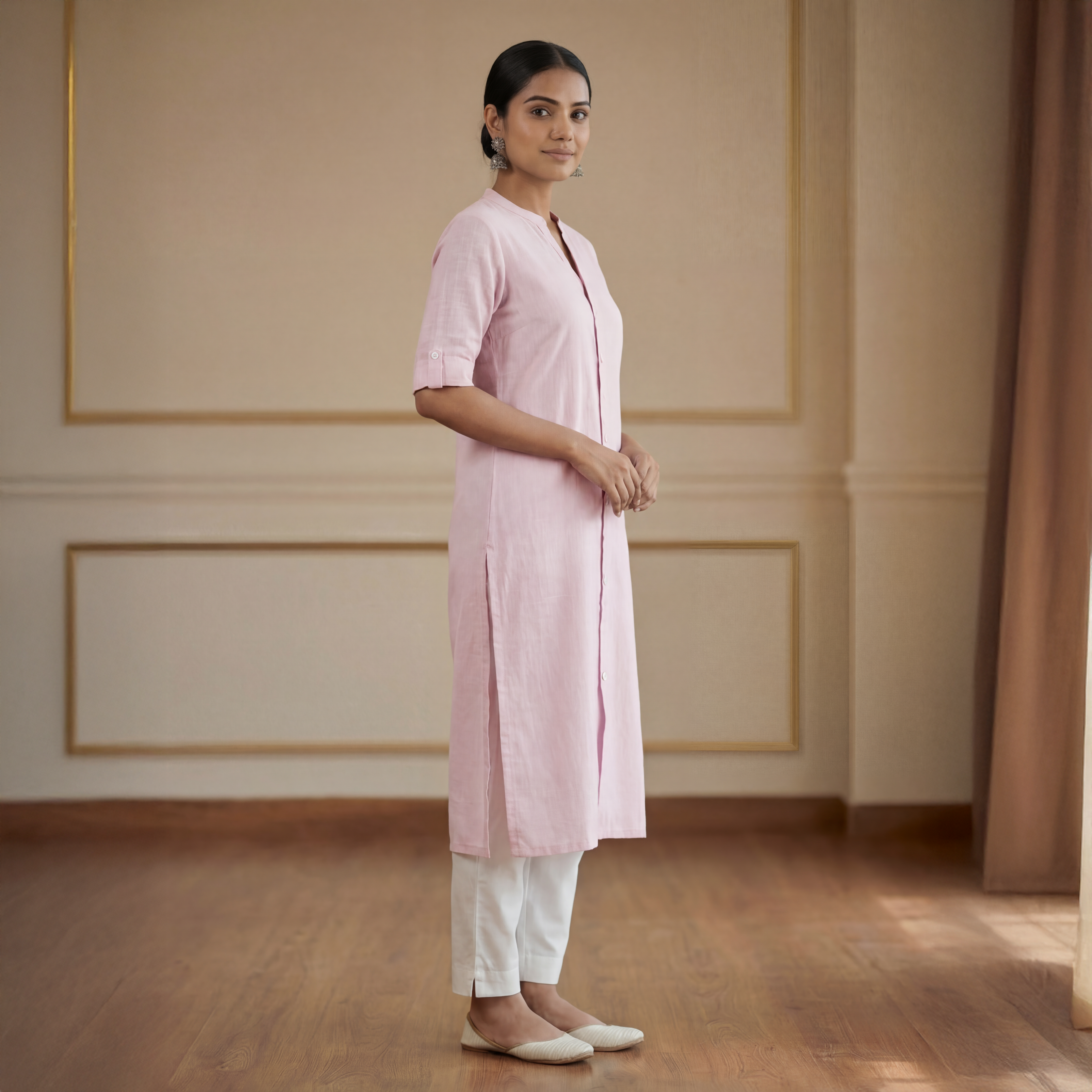 Soft Pink - Women's Long Kurta  3