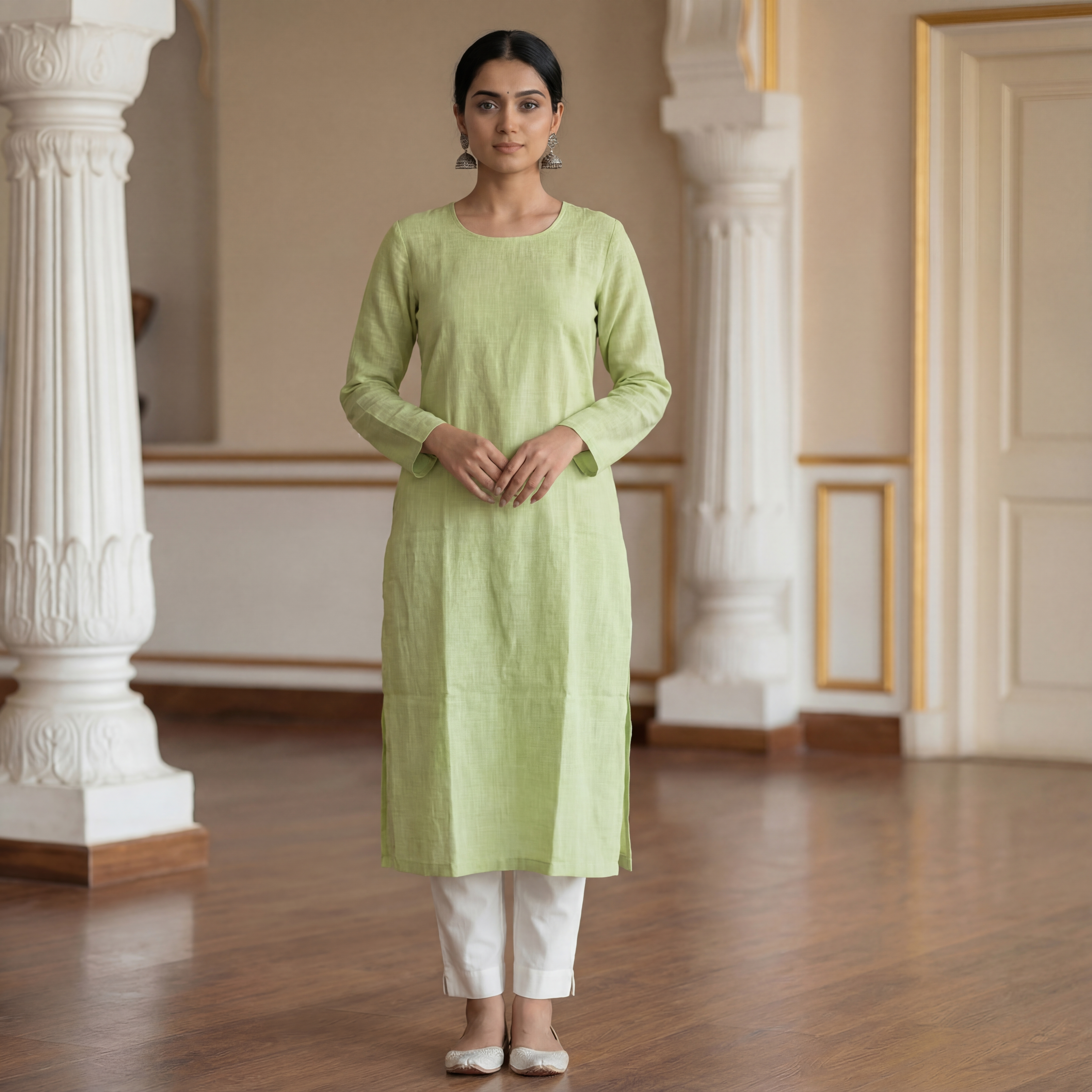 Bamboo Green - Women's Long Kurta 