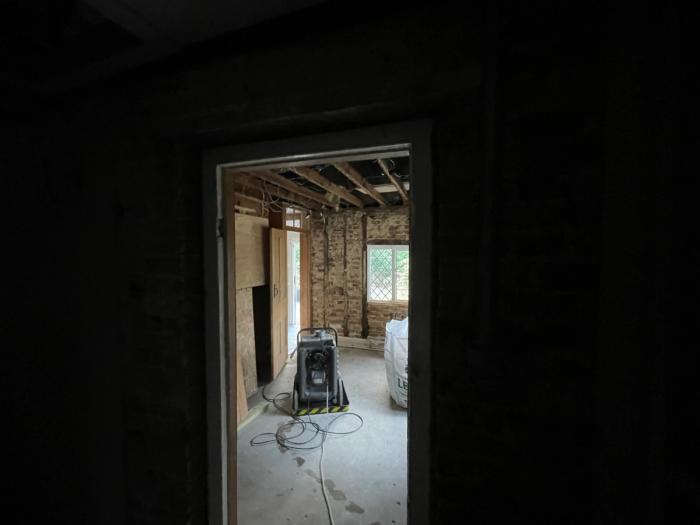 Stripped back damaged areas