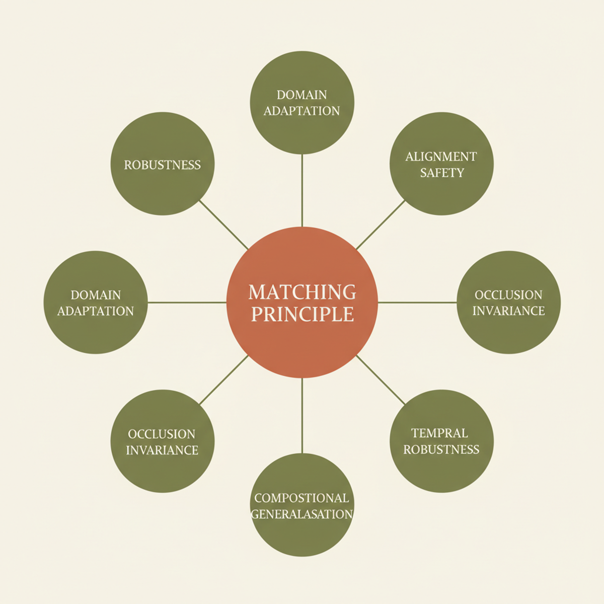 The matching principle unifies seven robustness families under a single statistical framework.