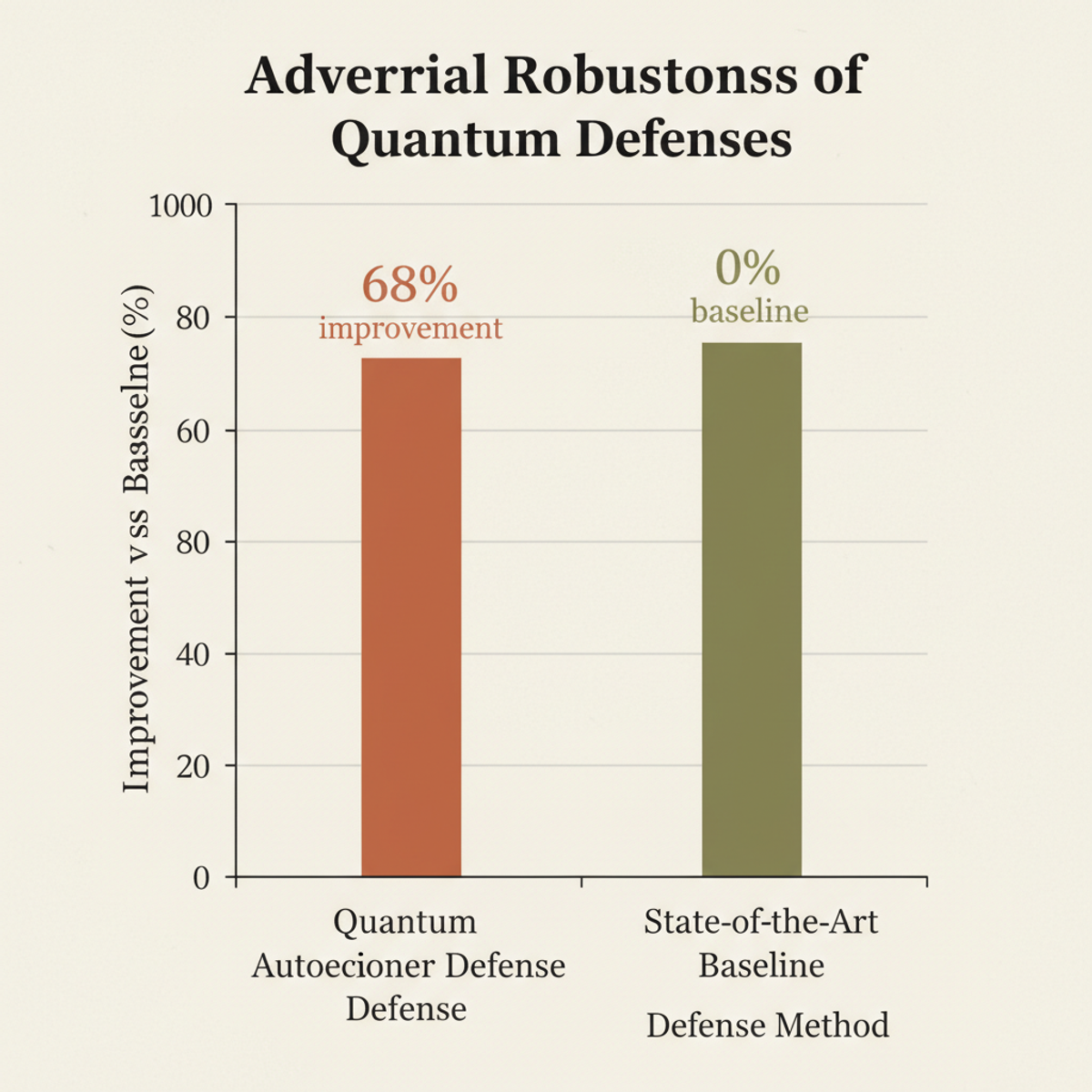Quantum autoencoder defense improves prediction accuracy by up to 68% over current state-of-the-art under adversarial attacks.