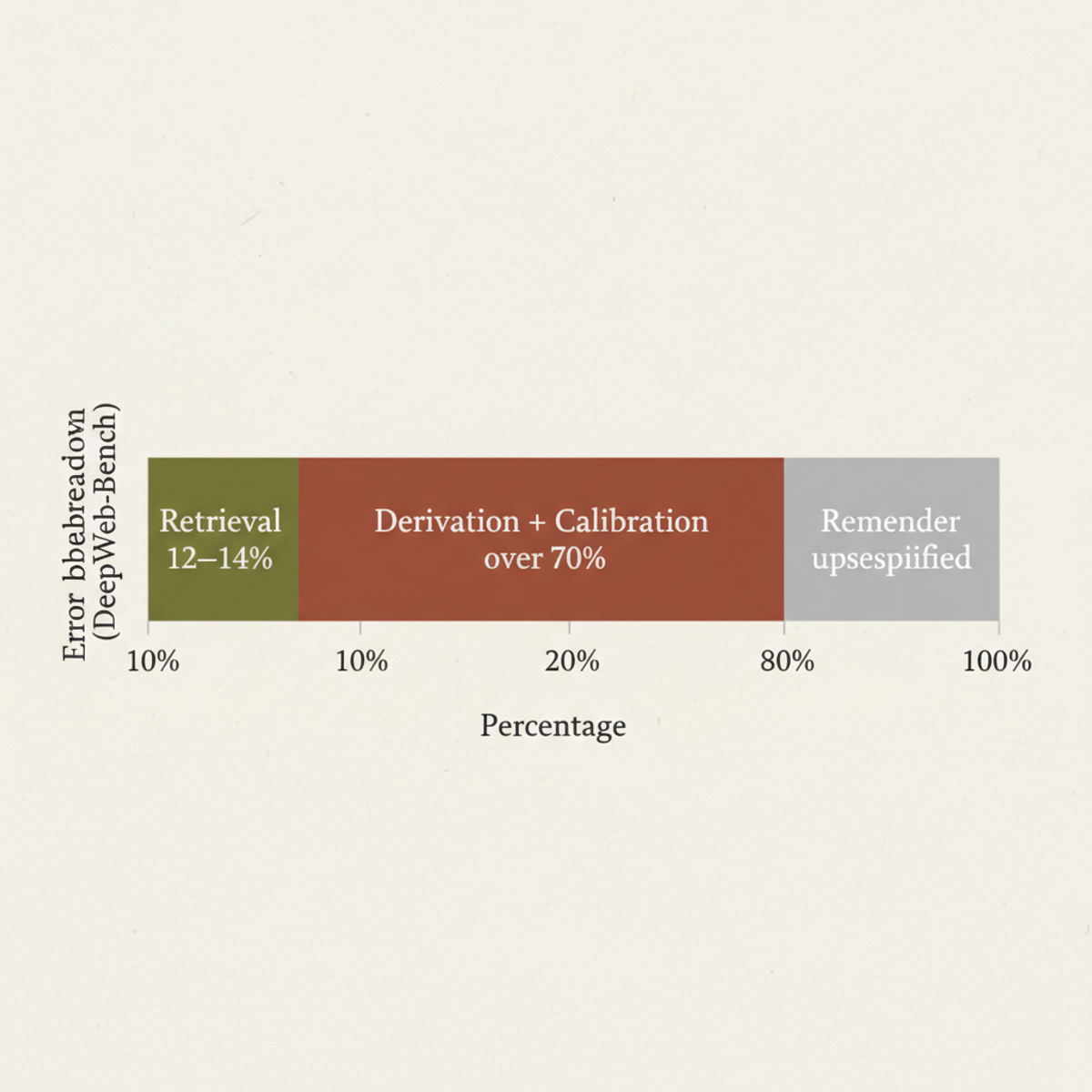 Error attribution in frontier AI deep research: derivation and calibration dominate failures.