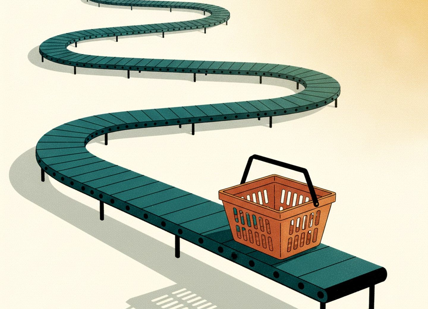A short direct belt replaces a long looping one behind it