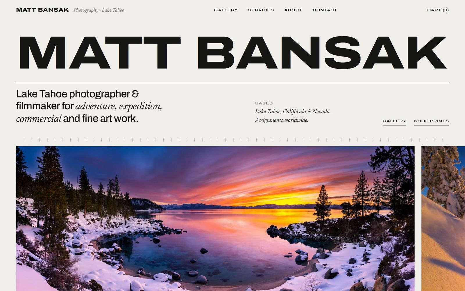 Matt Bansak Photography website