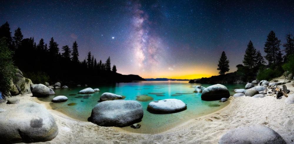Milky Way over Sand Harbor, Lake Tahoe