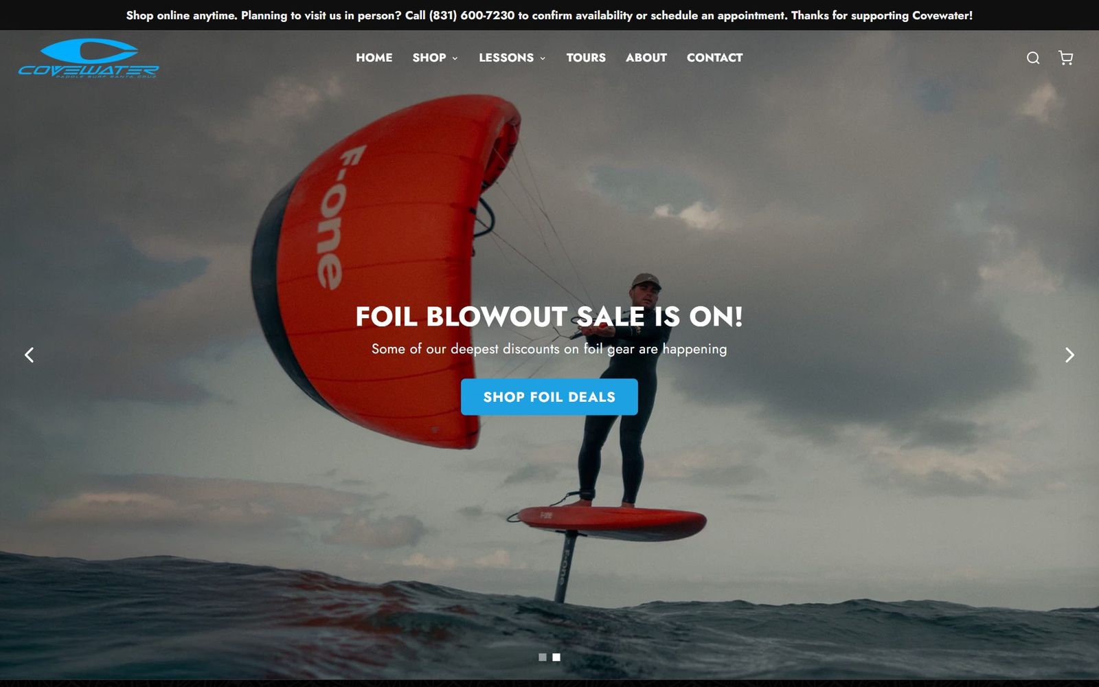 Covewater Paddle Surf website