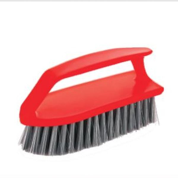 Iron-shaped laundry brush