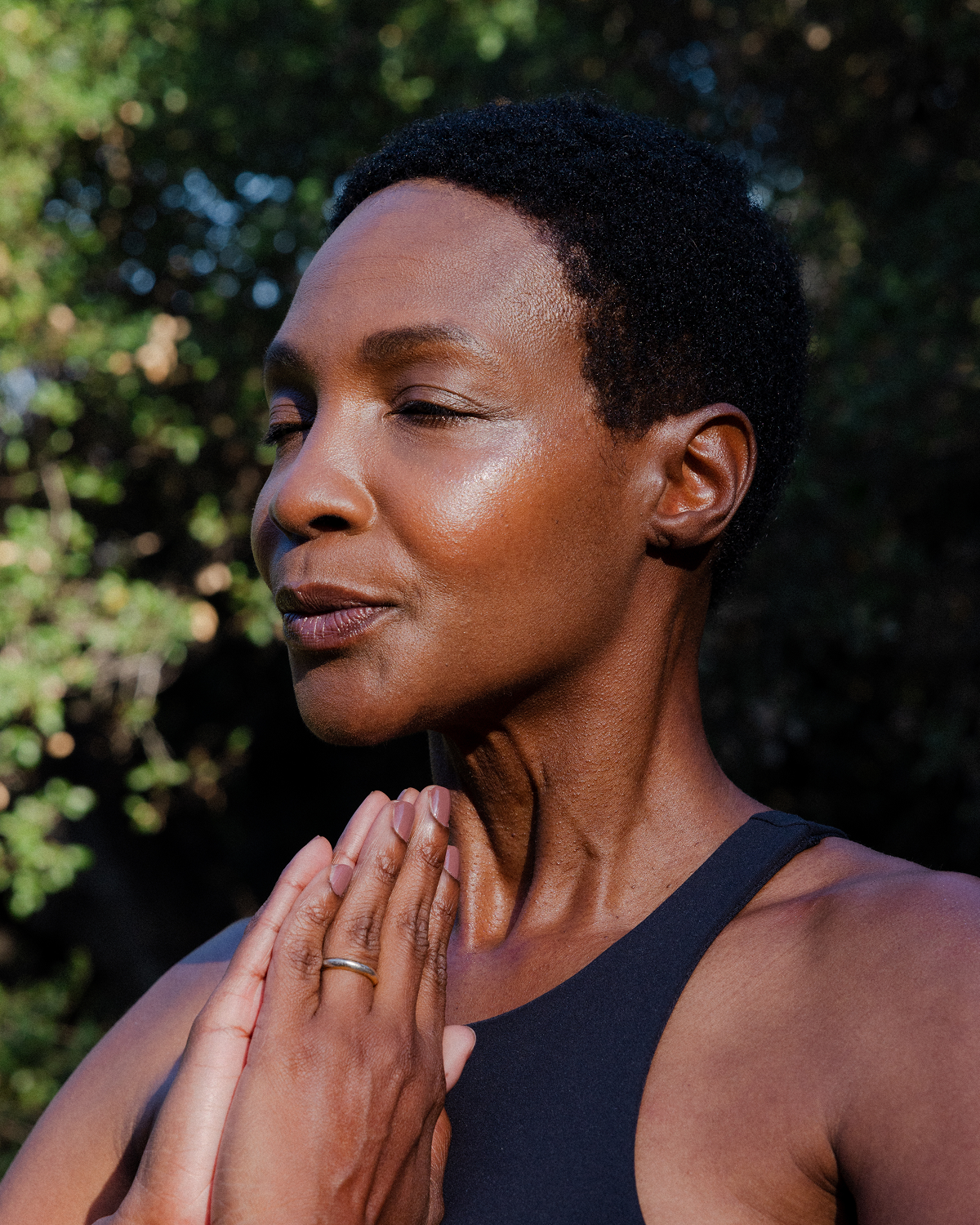 Woman meditating