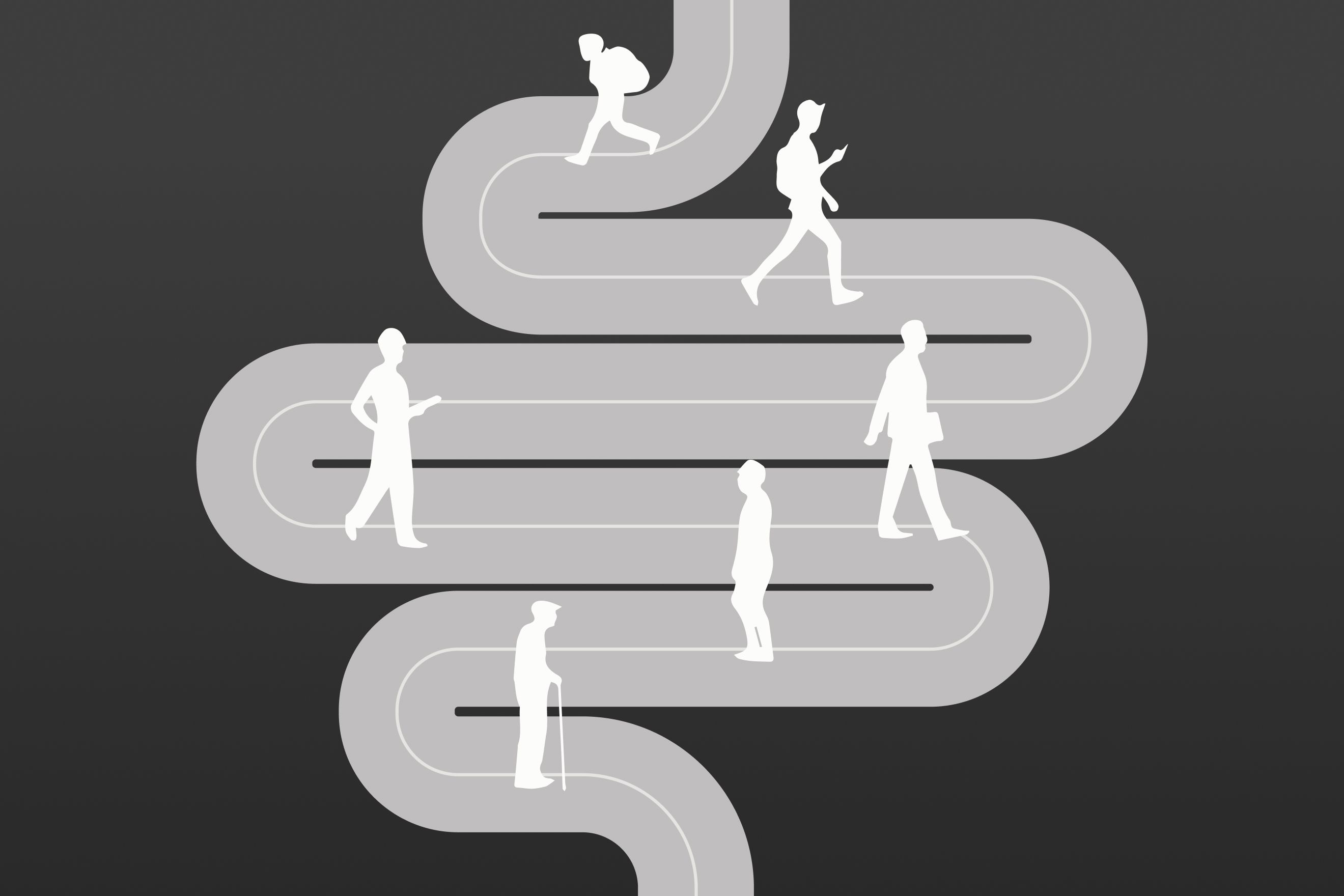 Relation between aging and the gut (illustration)
