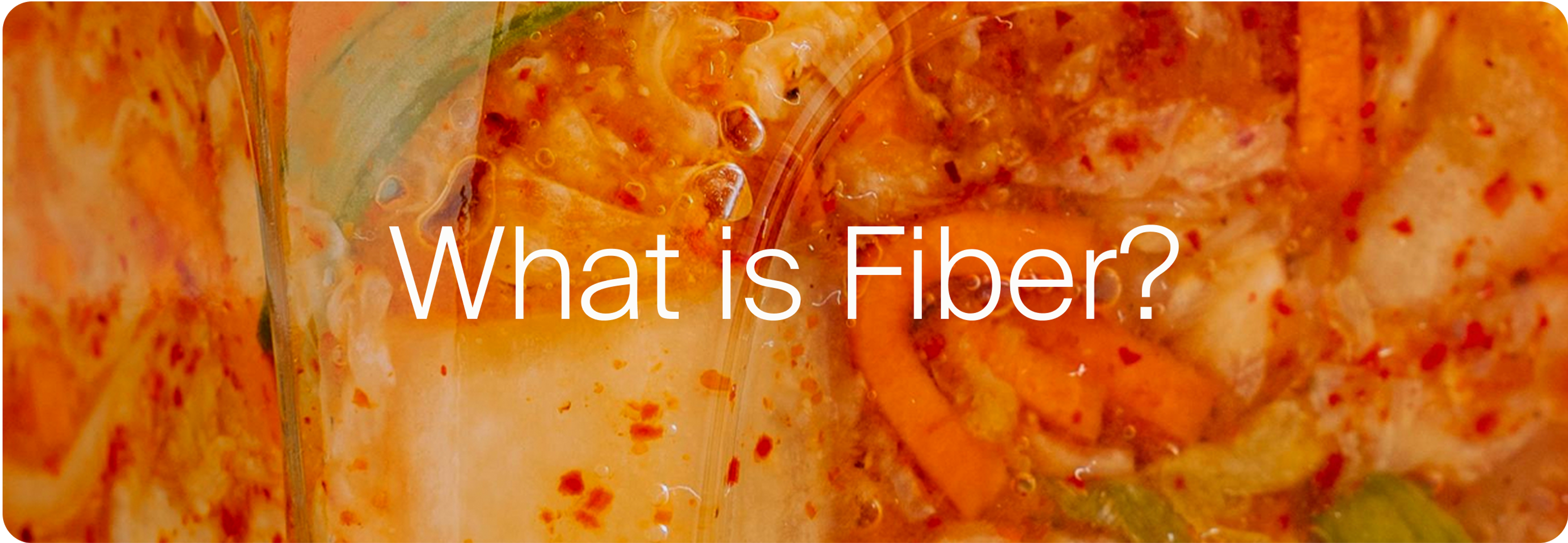 "what is fiber?" on a kimchi background