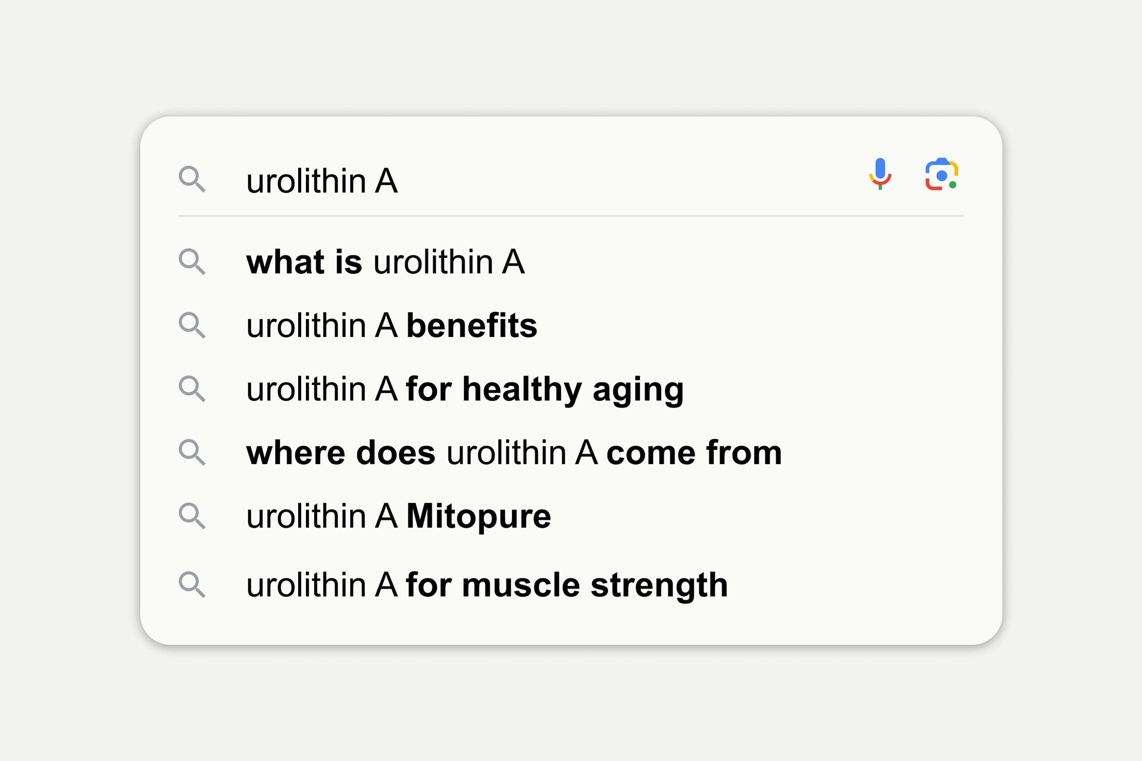 Google related searches for urolithin A