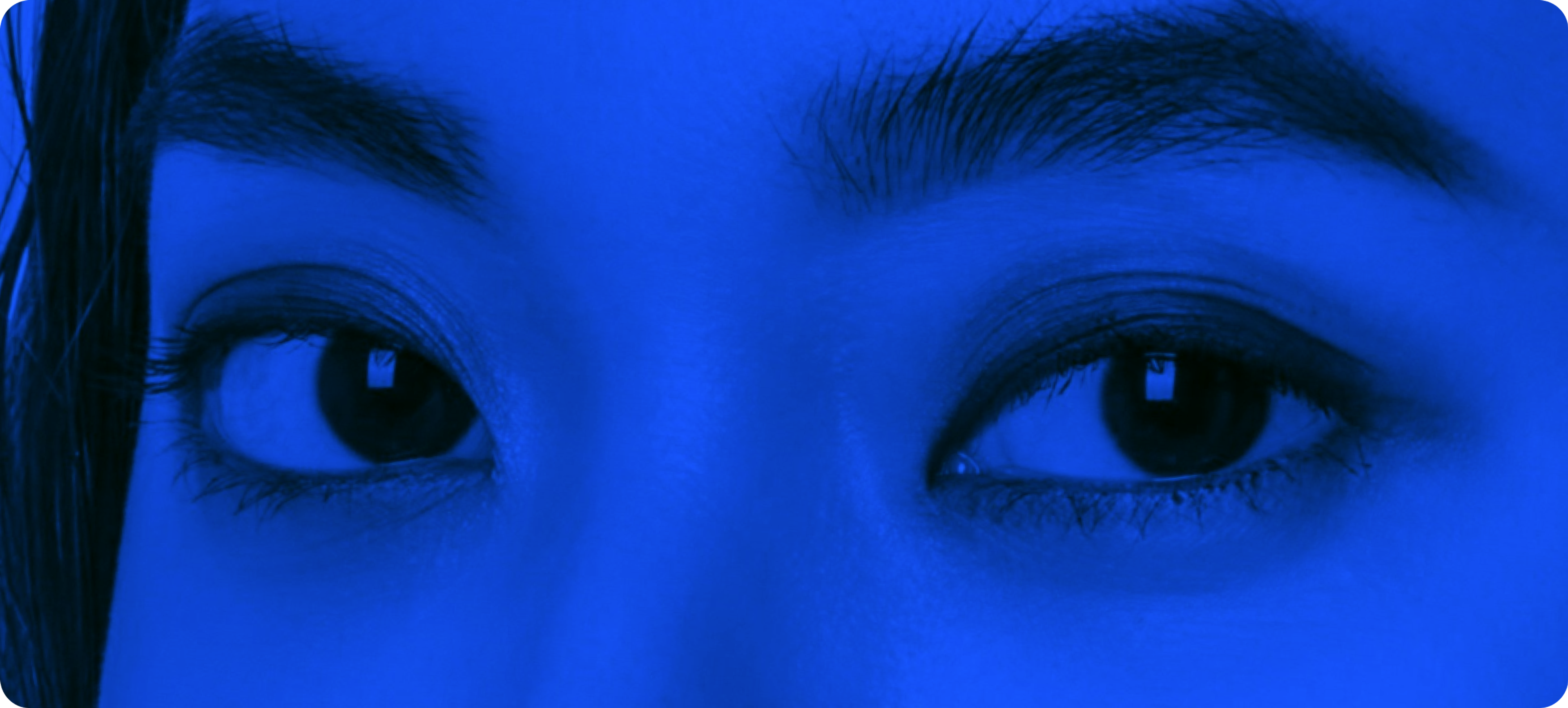Eyes with blue light