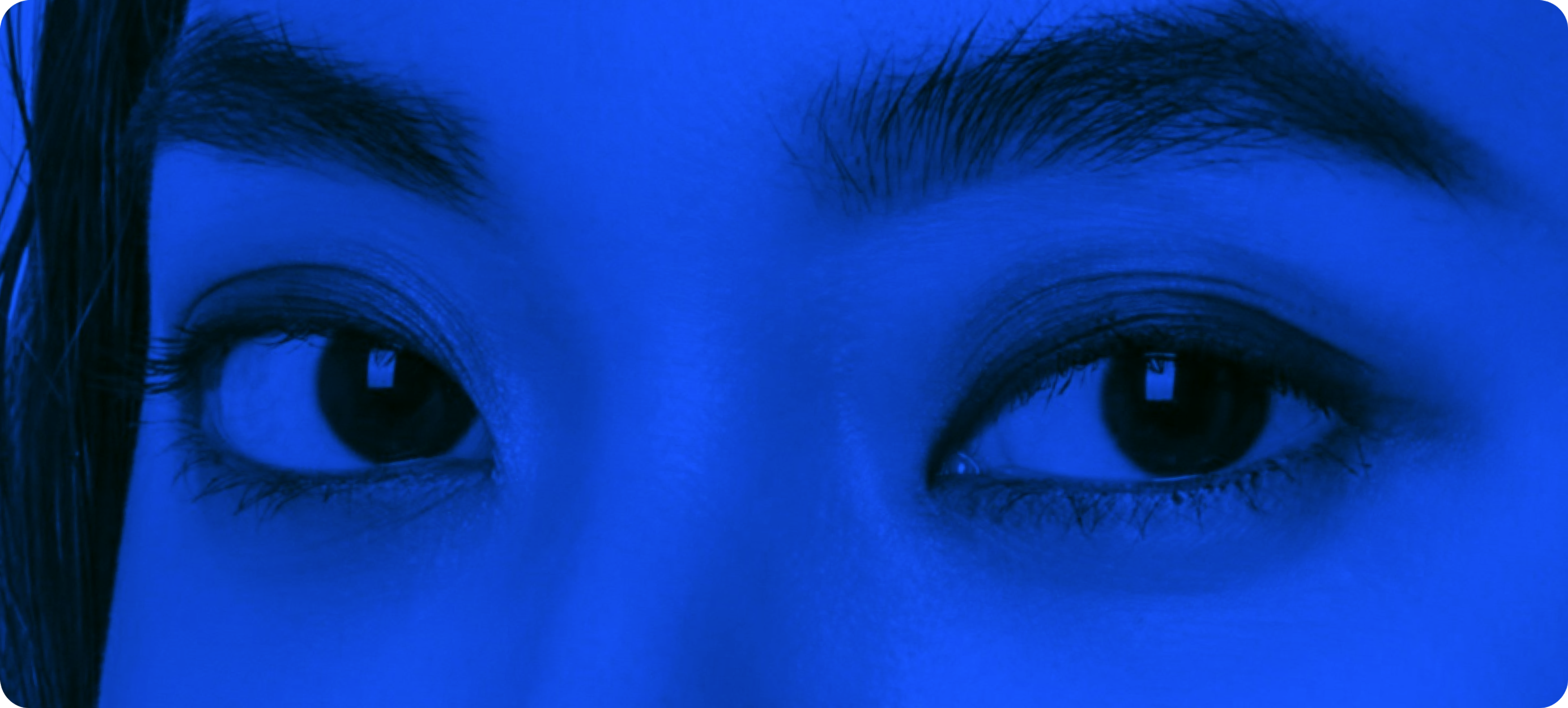 Eyes with blue light