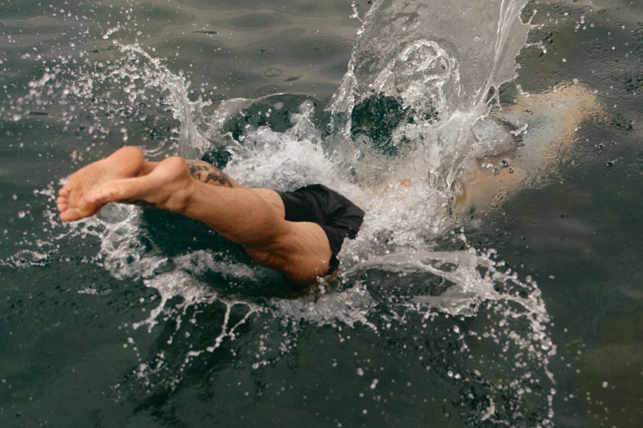 man diving