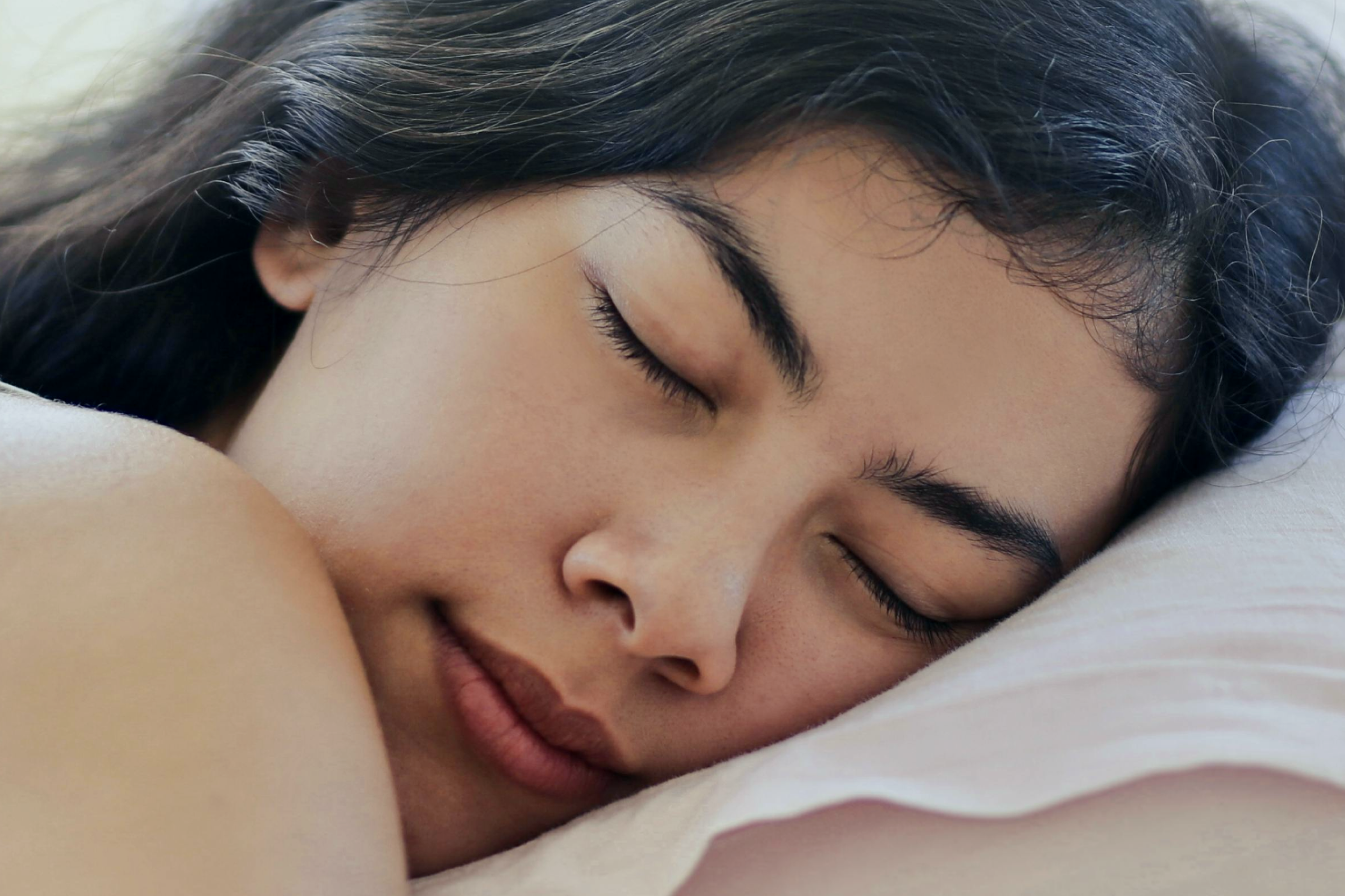 Sleeping woman, close-up