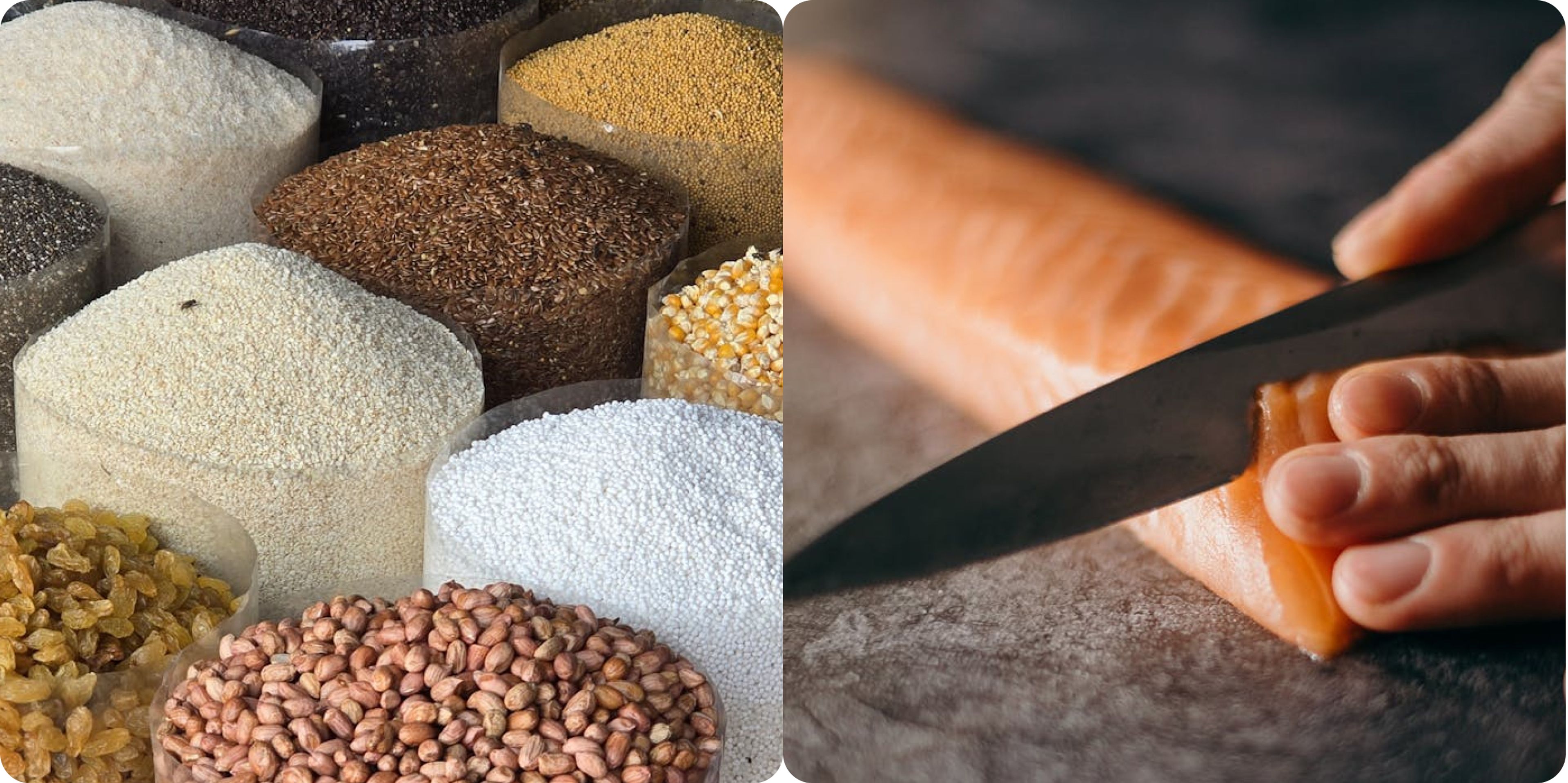 Legumes and salmon