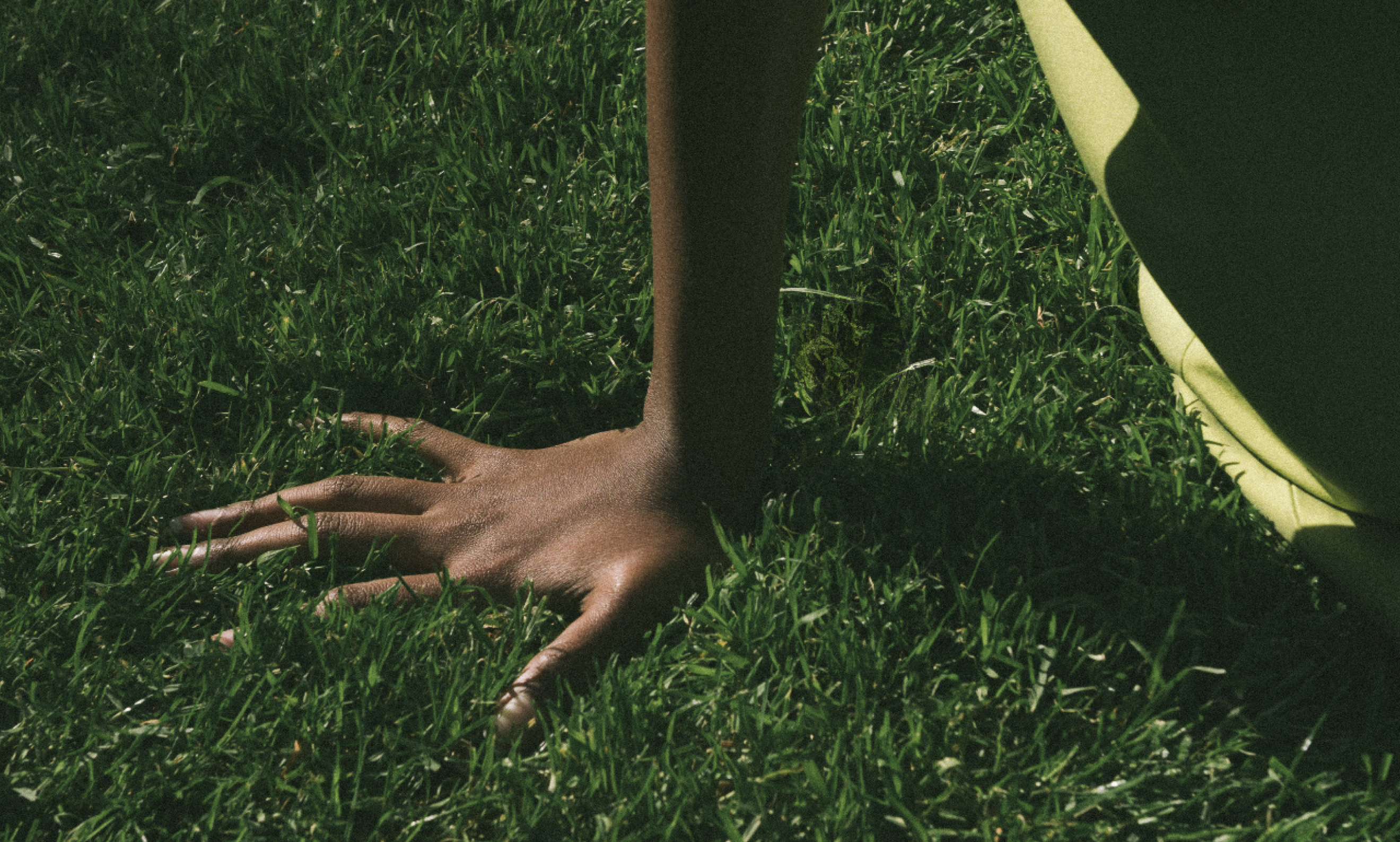 Hand on the grass