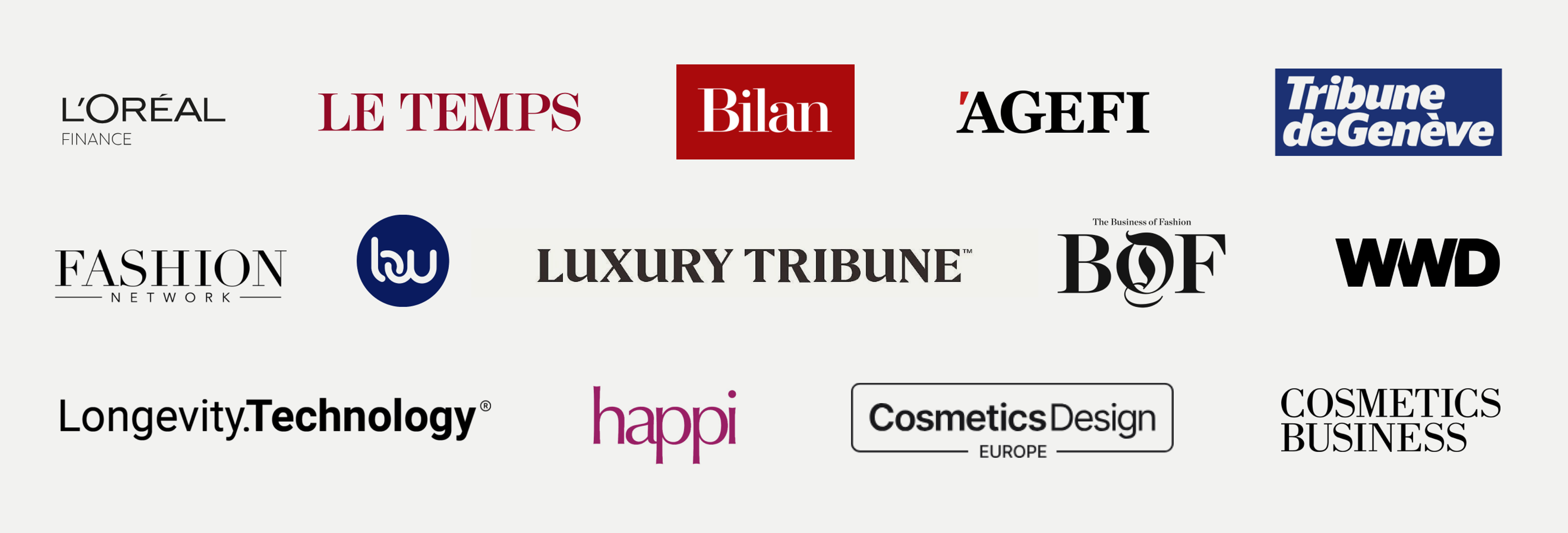 Logos of various press outlets who have mentioned the news above