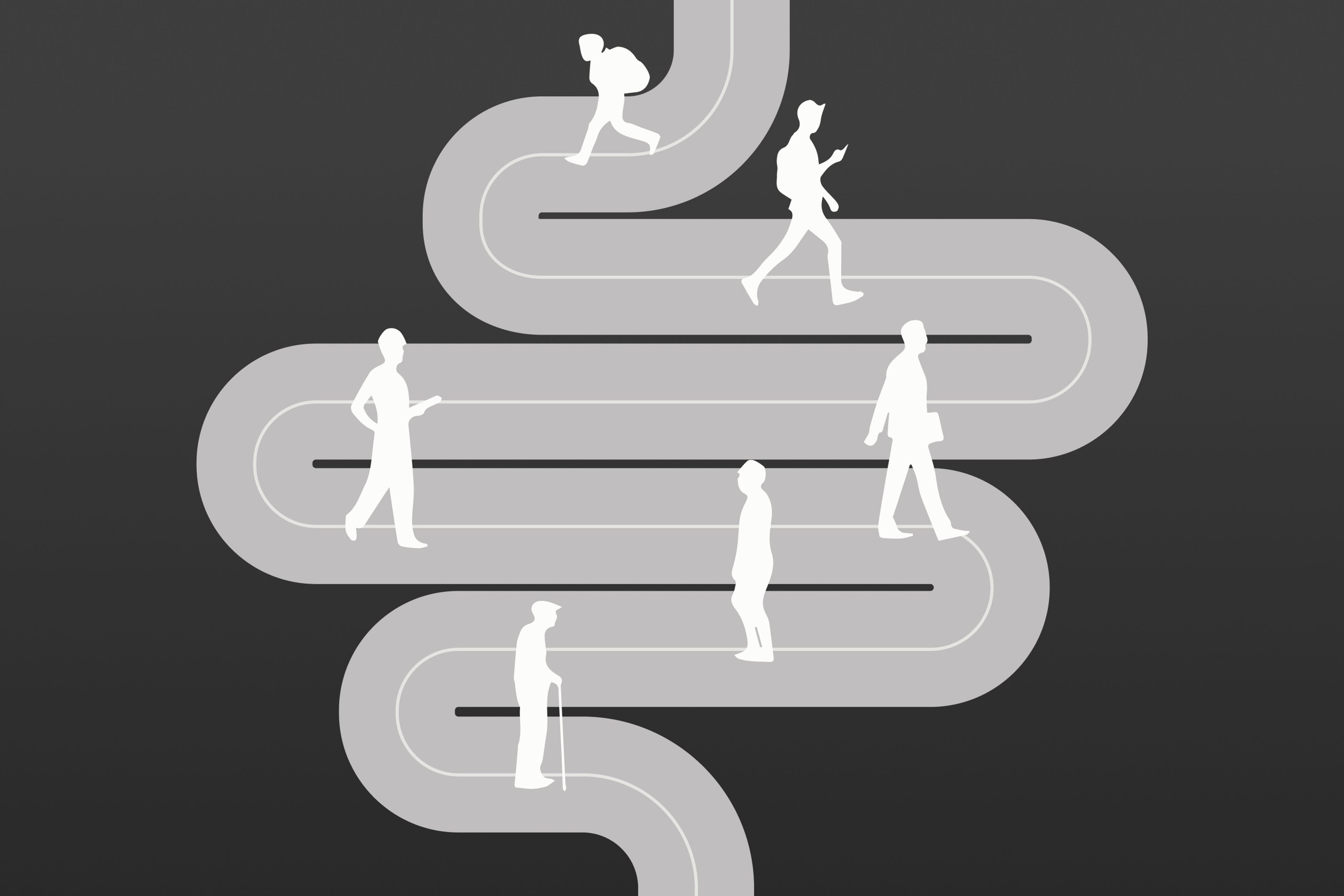 Relation between aging and the gut (illustration)