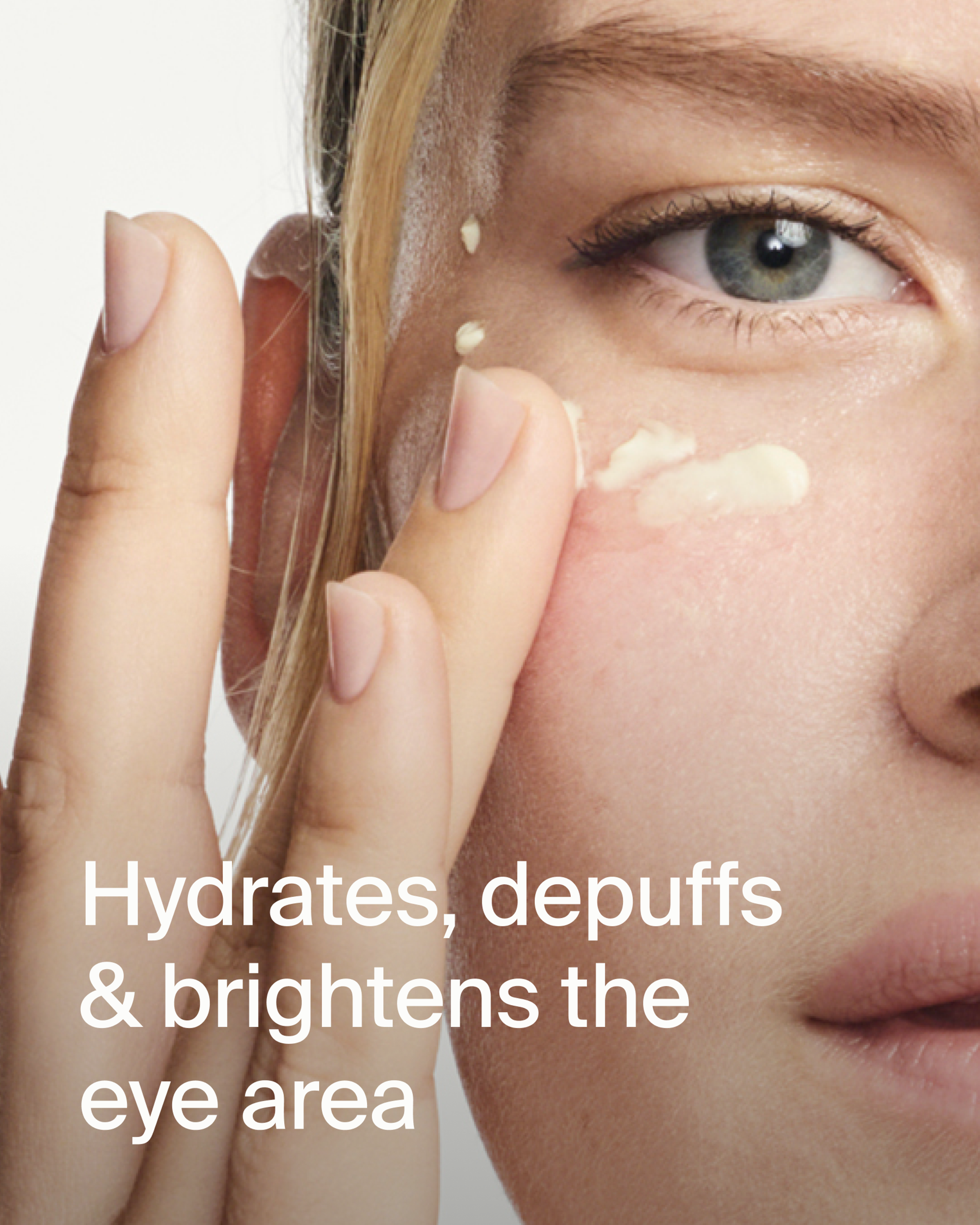 Mito-biotic eye cream on the eye
