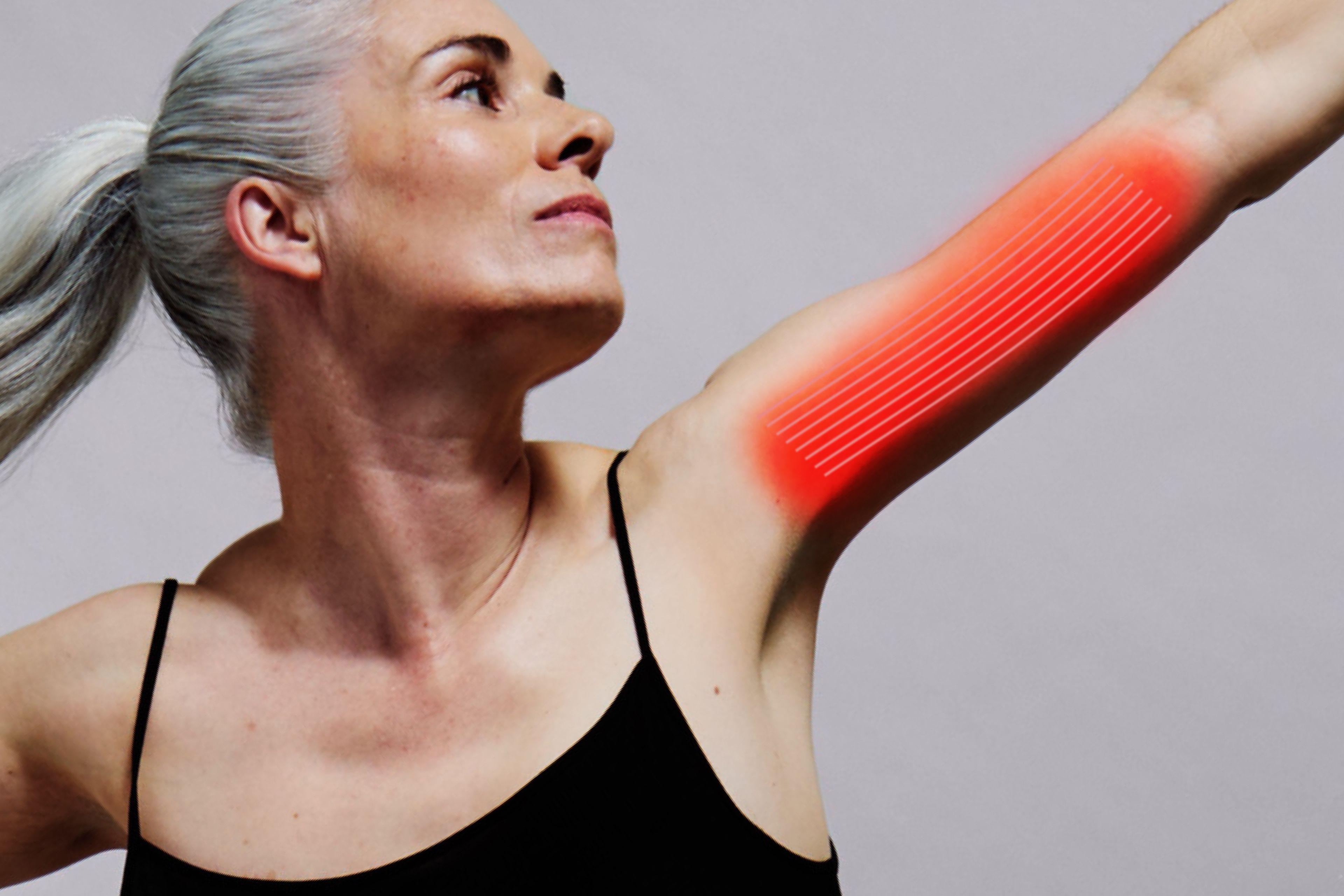 Woman with muscles highlighted