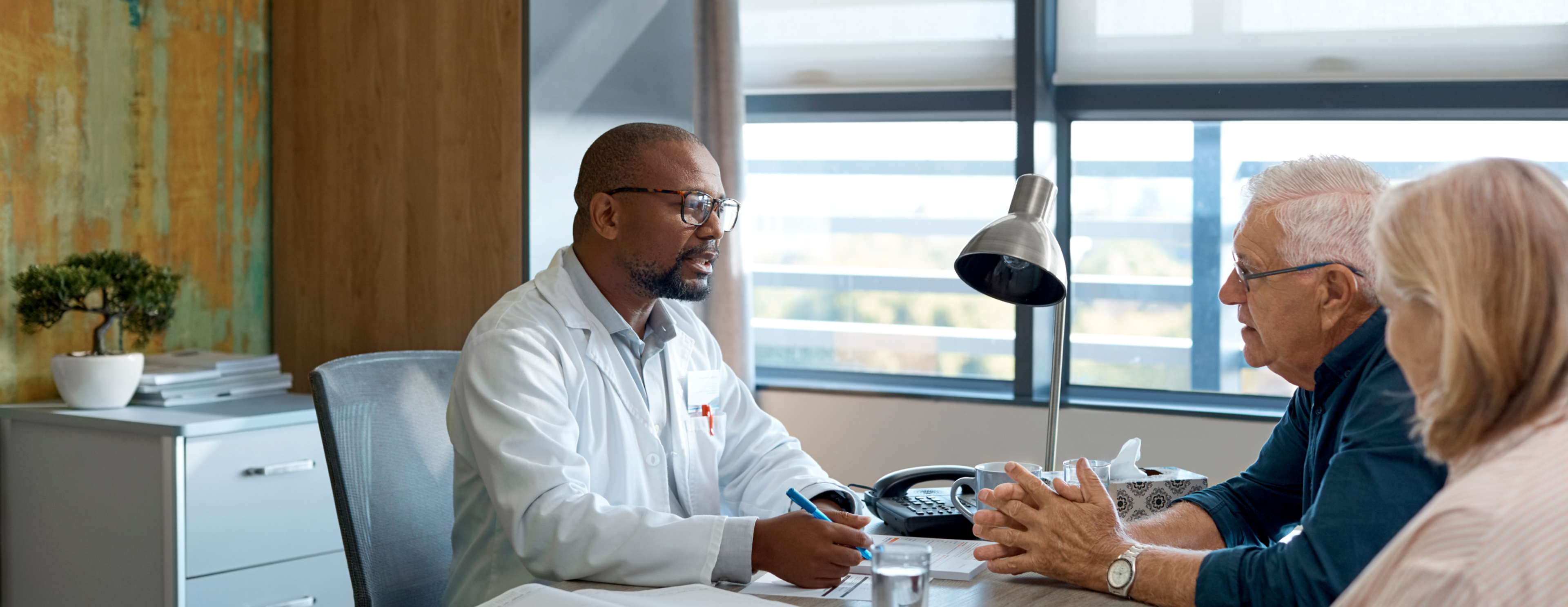 A couple in a doctors office