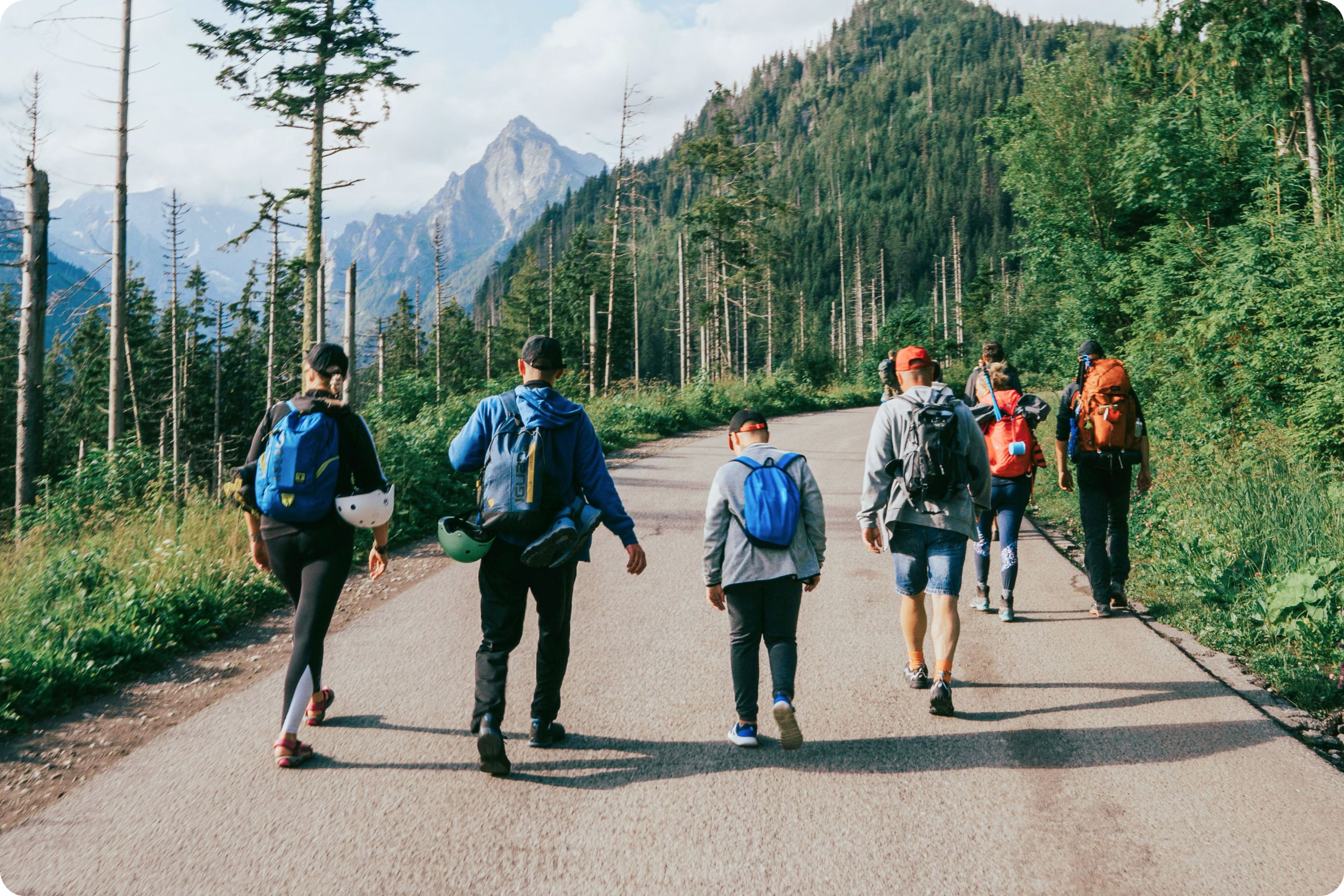 Group hiking
