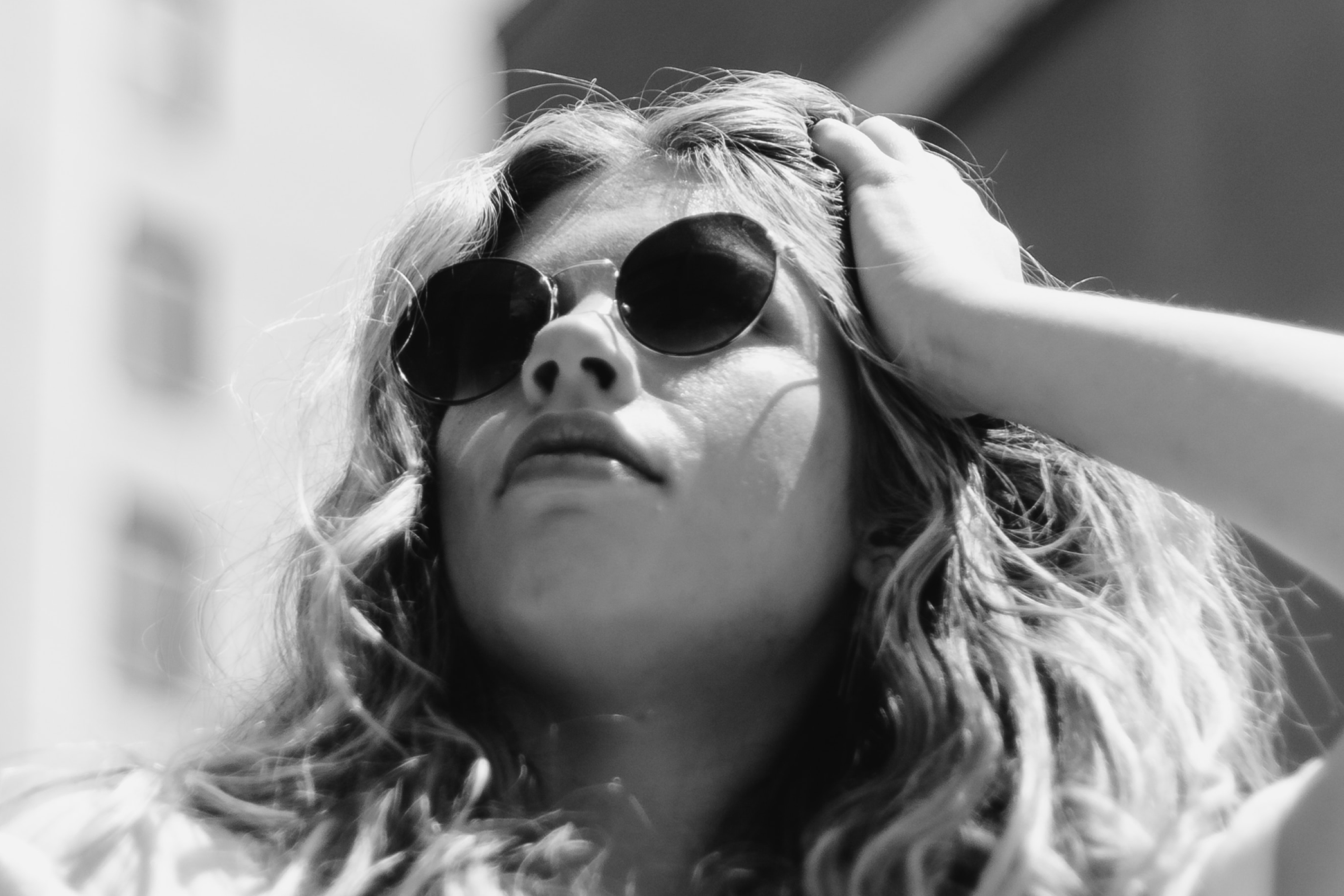 Woman wearing sunglasses
