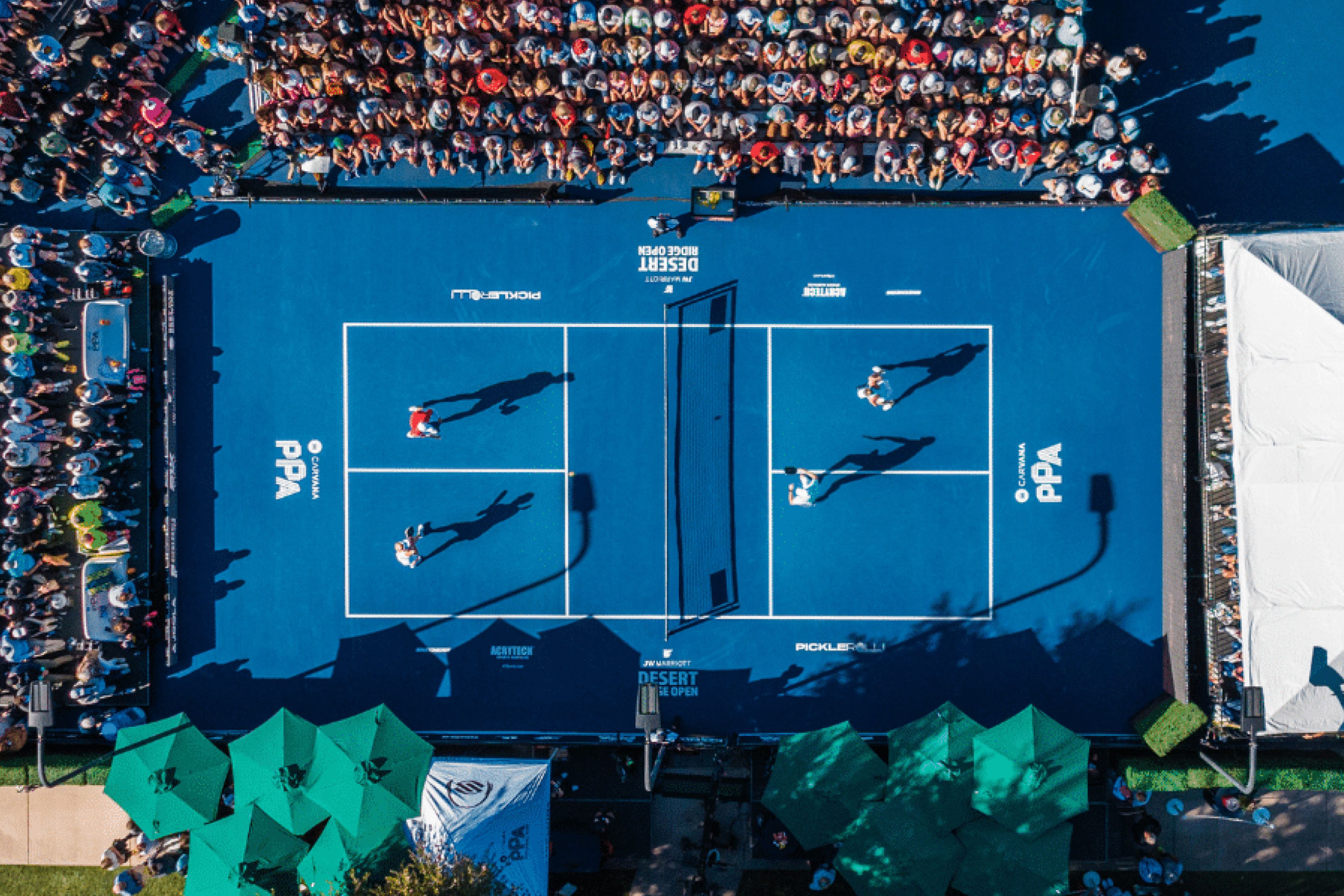 Pickleball court from the top