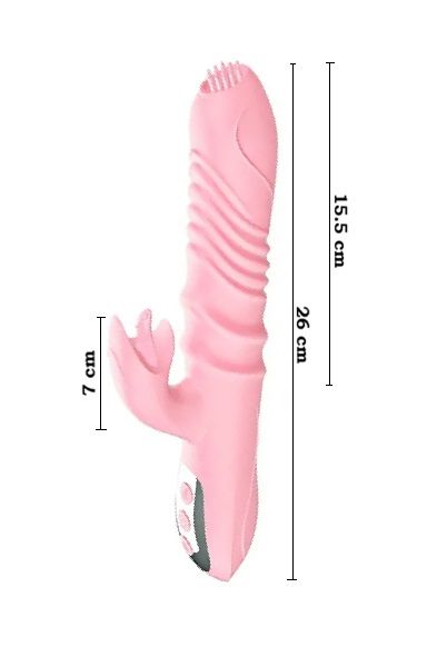 VIBRADOR DOBLE ESTIMULACIÓN (PUNTOG/CLÍTORIS) CON MOVIMIEMTO Y TEMPERATURA miniatura 2