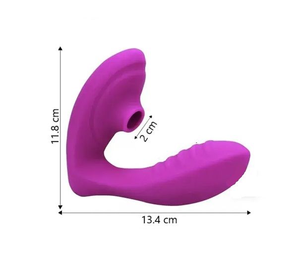 VIBRADOR EN U CON SUCCIÓN (CLÍTORIS) Y VIBRACIÓN (PUNTO G) miniatura 2