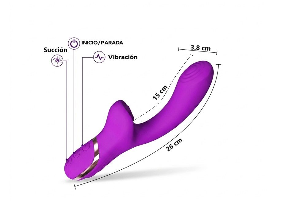 VIBRADOR- SUCCIÓN DOBLE ACCIÓN RECARGABLE miniatura 2