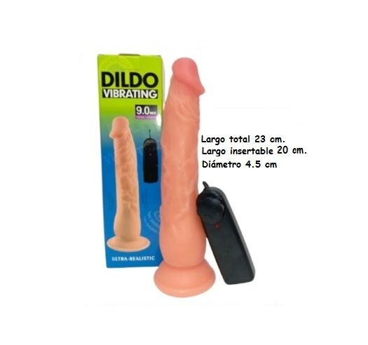 VIBRADOR SILICONA PIEL 23 CM