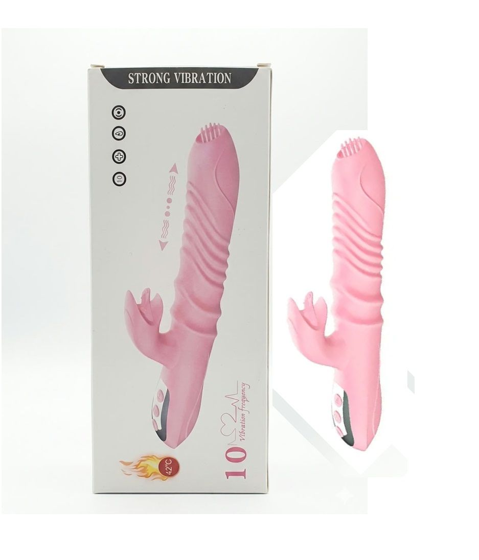 VIBRADOR DOBLE ESTIMULACIÓN (PUNTOG/CLÍTORIS) CON MOVIMIEMTO Y TEMPERATURA