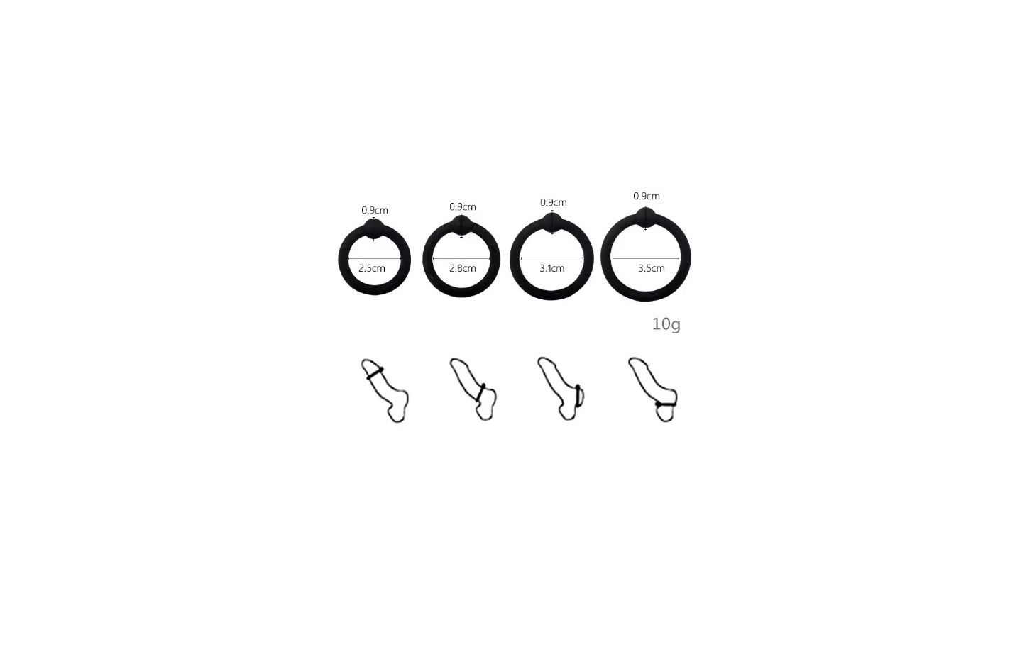 ANILLO X 4 SILICONA GRADO MEDICO miniatura 2