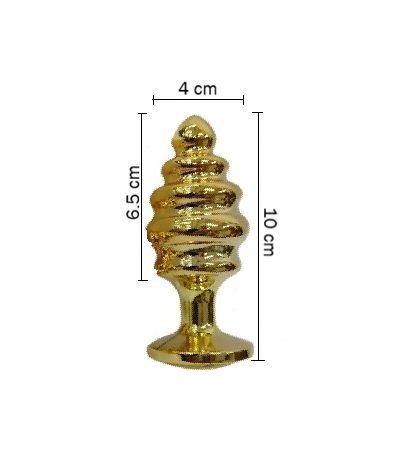 PLUG DORADO METALIZADO RELIEVE TALLA L 10 CM miniatura 2