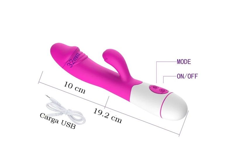 VIBRADOR RABIT PUNTO G/CLÍTORIS USB  miniatura 2