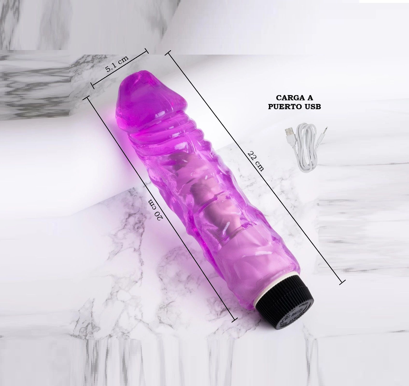 VIBRADOR MASSIVE 8.5 TAMAÑO XL RECARGABLE miniatura 2