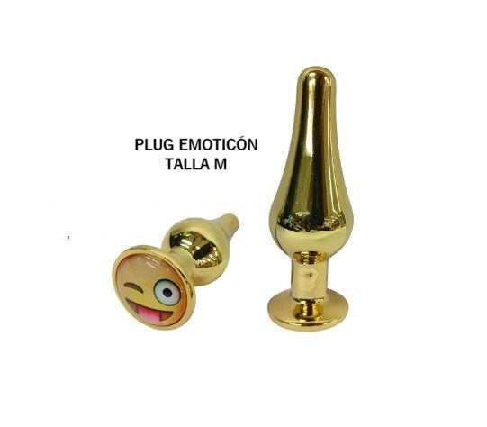 PLUG EMOTICÓN METALIZADO DORADO TALLA M