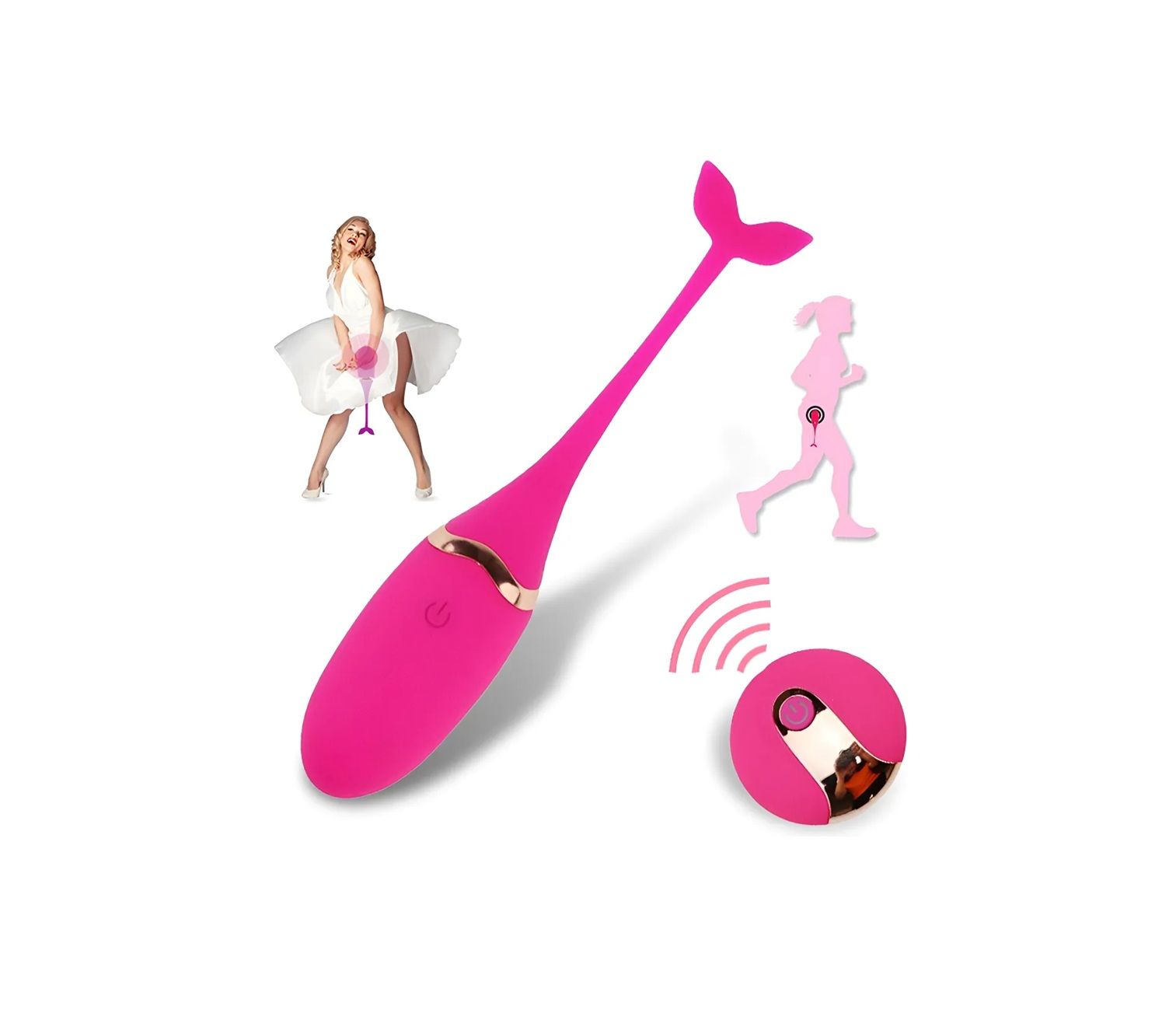 VIBRADOR PEZ RECARGABLE (USB) CON CONTROL REMOTO  miniatura 3