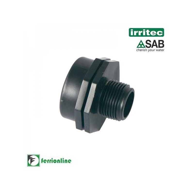 Нипел муфа, външна/вътрешна резба Irritec 1″ × 3/4″, полиетилен