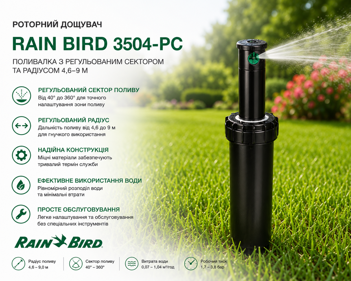 Rain Bird 3504-PC — роторен разпръсквач