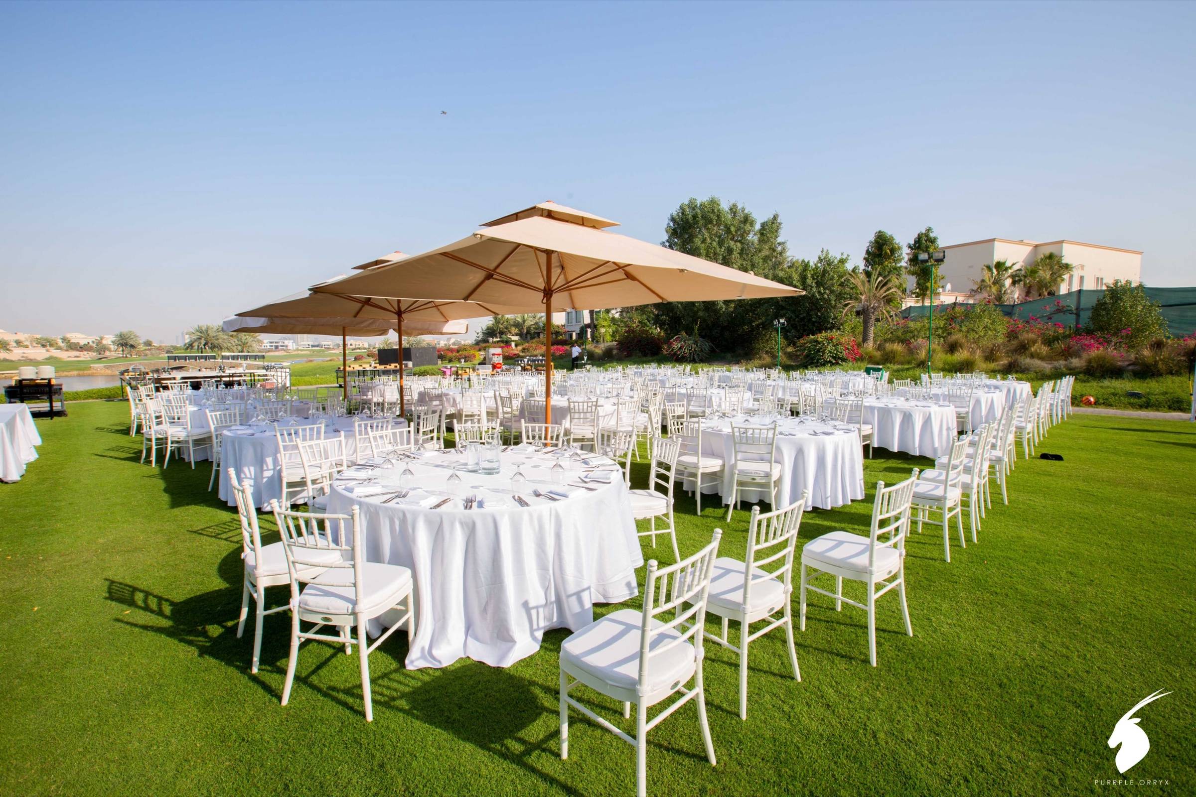 Outdoor family day event seating setup