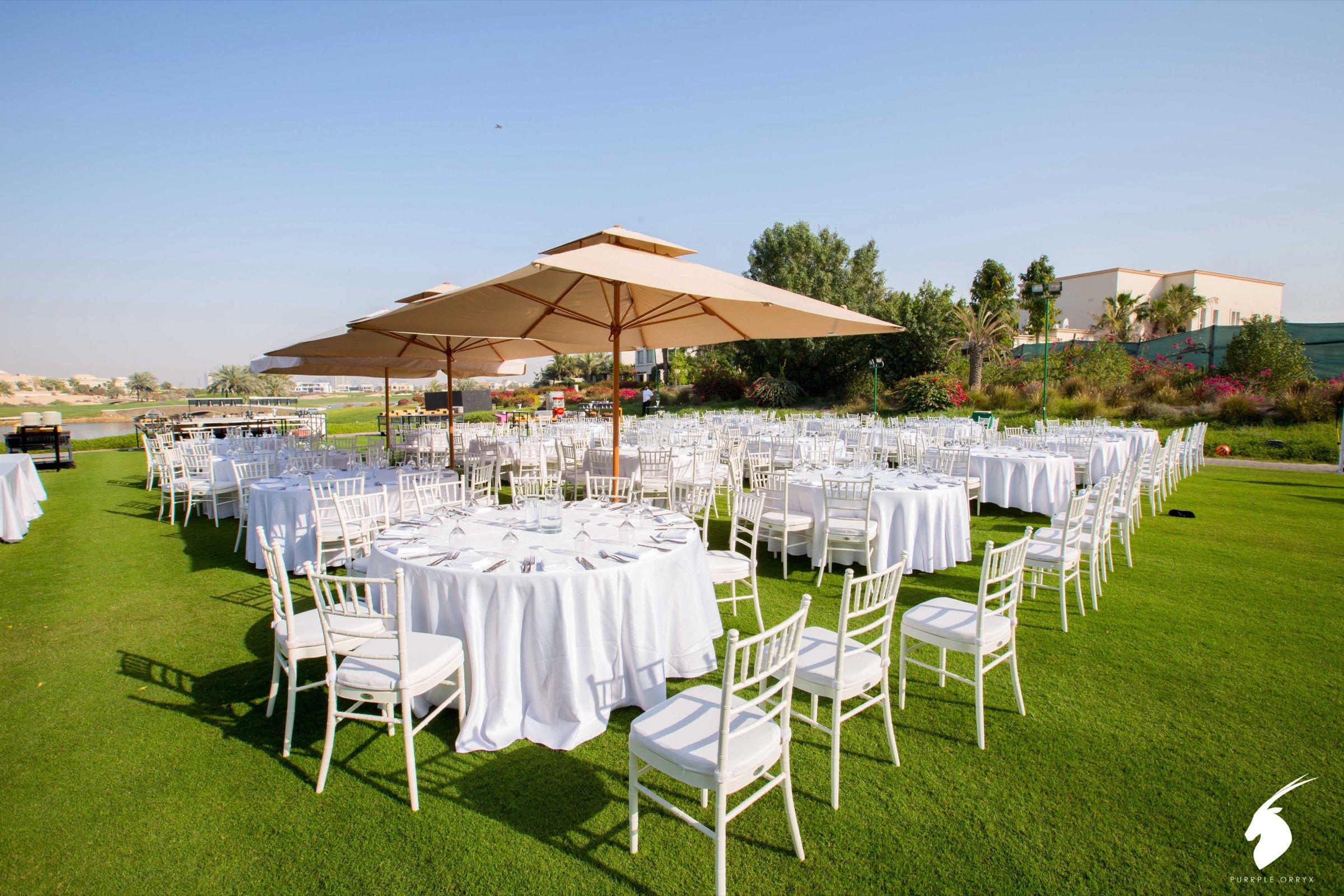 Outdoor family day event seating setup