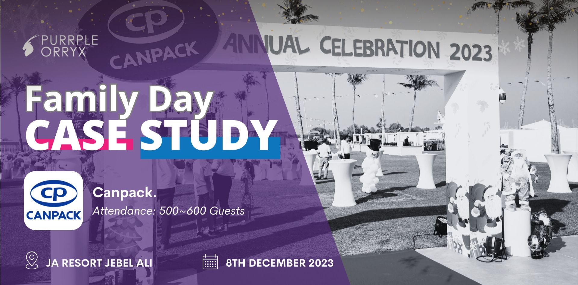 Family day event in Dubai with employees and their families enjoying games, activities, and entertainment in a lively atmosphere