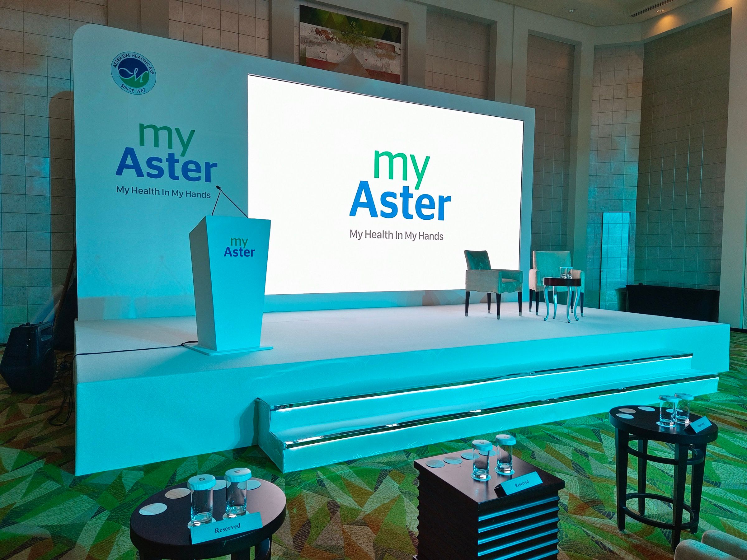 MyAlster Conference stage with modern stage elements, custom visuals, and professional design to create an impactful setting