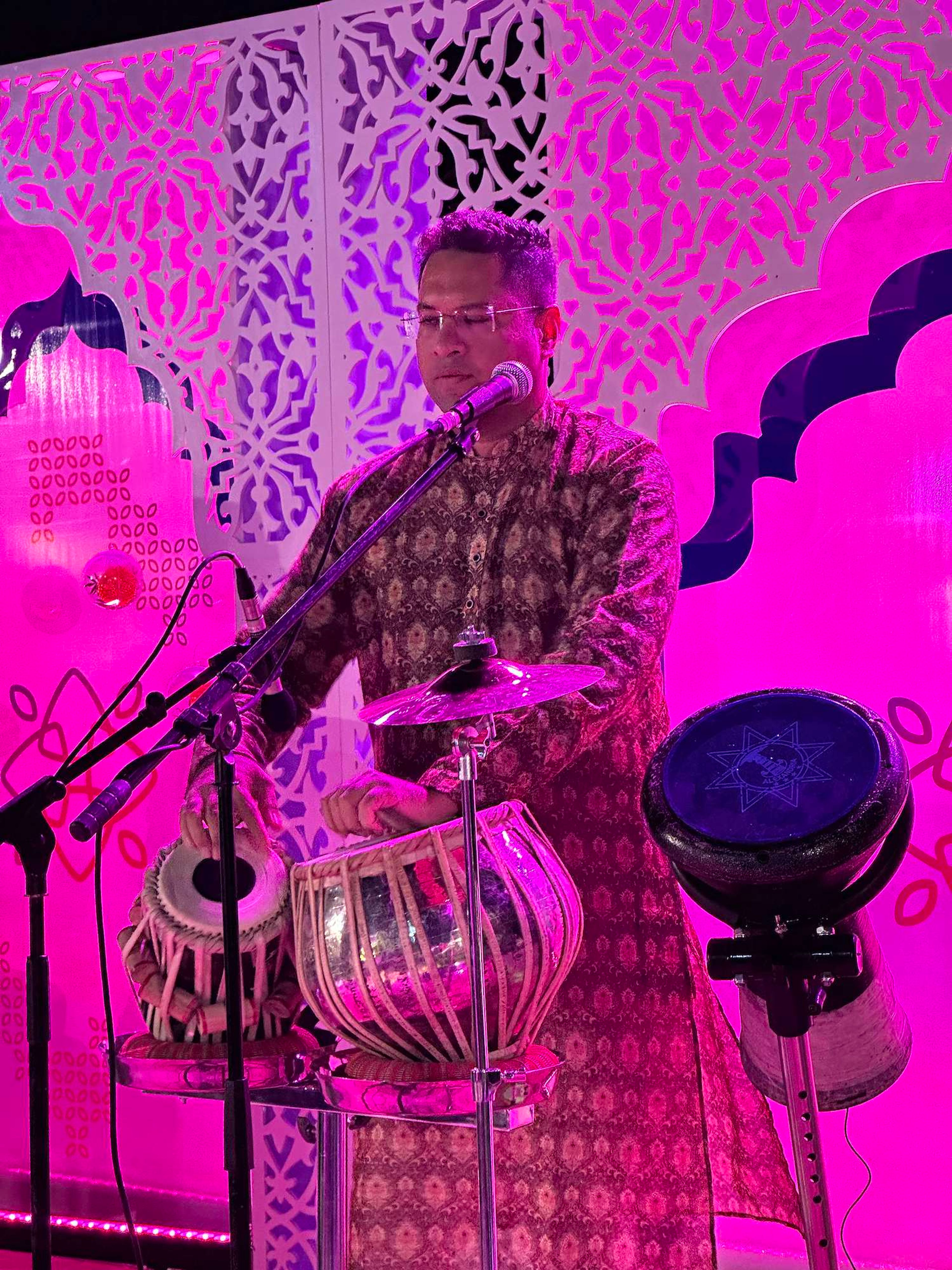 Live tabla performance on stage at a corporate dinner in Dubai
