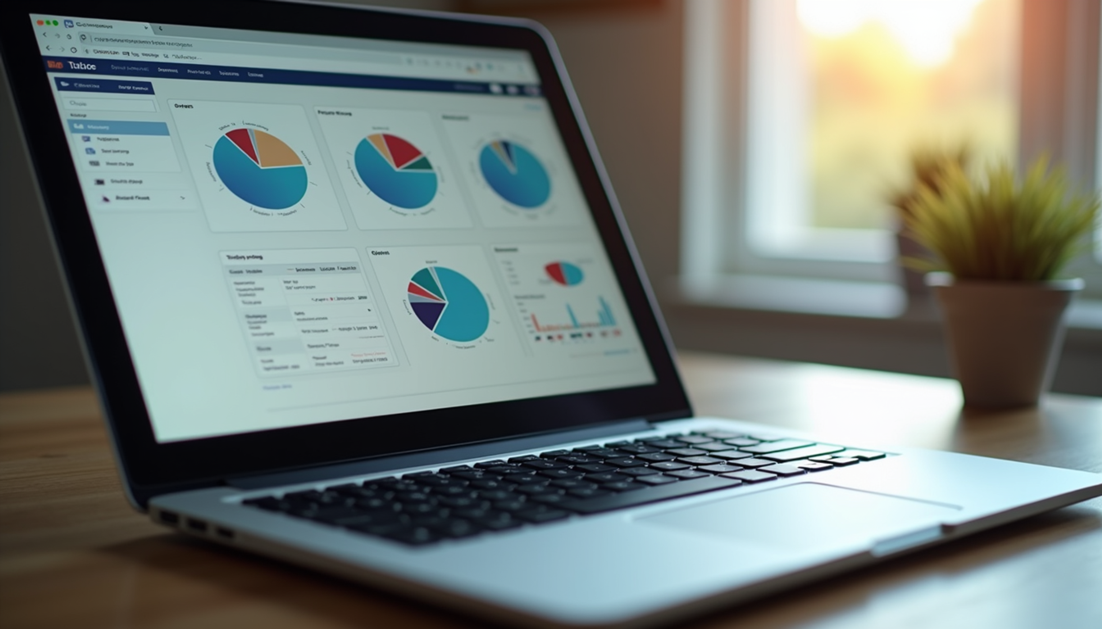 Close-up view of a laptop displaying project management software